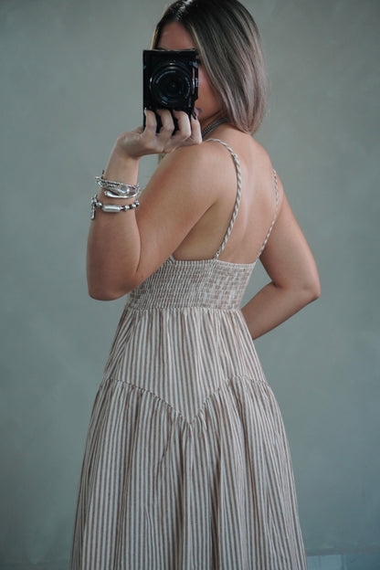 TAUPE STRIPED DRESS
