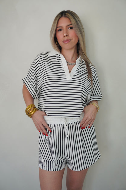 STRIPES SHORT SET