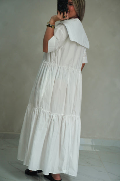BUTTON DOWN MIDI DRESS