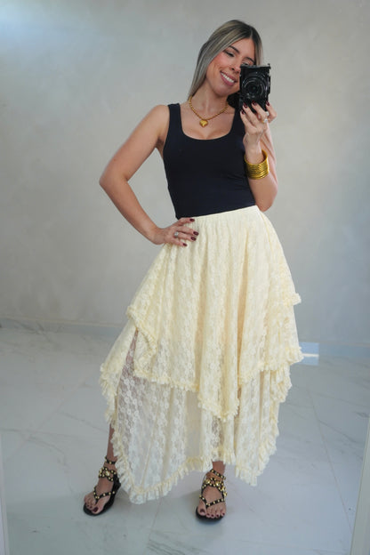 ECRU LACE SKIRT