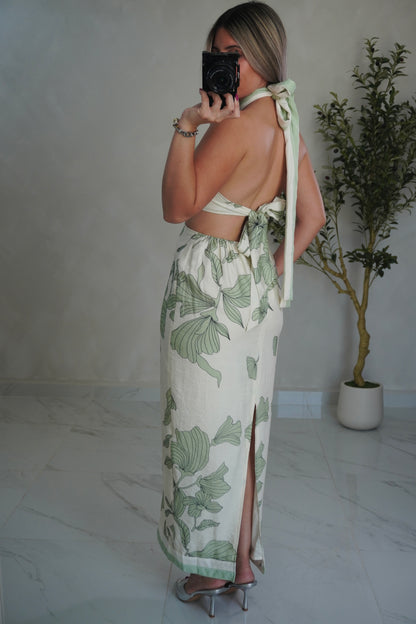 CUT OUT HALTER MIDI DRESS