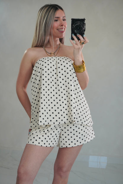 POLKA DOT TUBE TOP & SHORT SET