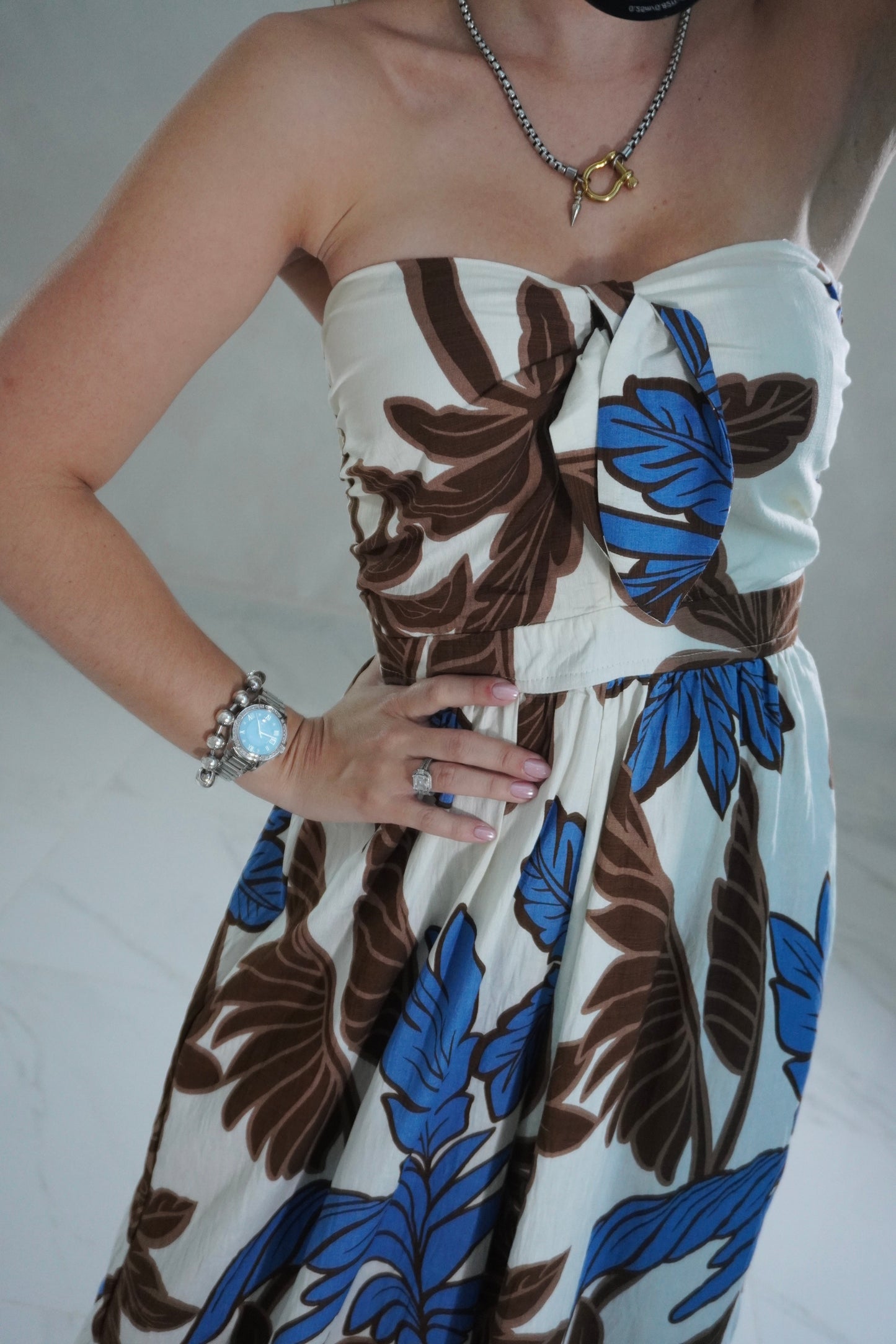 TIE FRONT BROWN JUMPSUIT