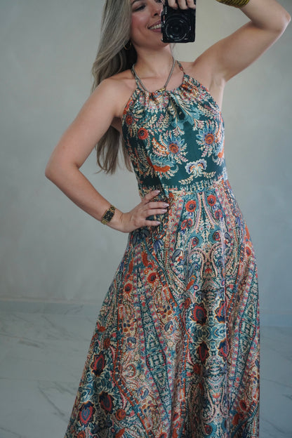 VINTAGE GREEN MAXI DRESS