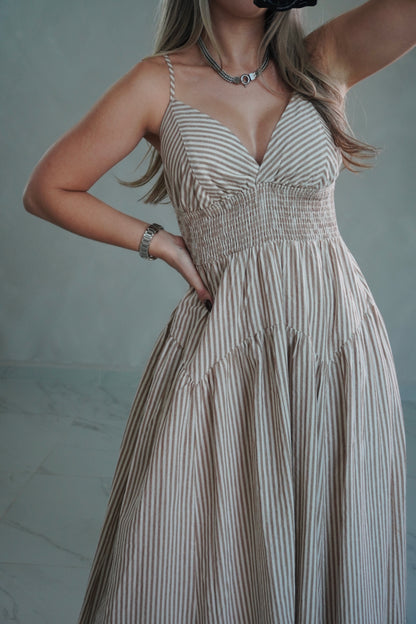 TAUPE STRIPED DRESS