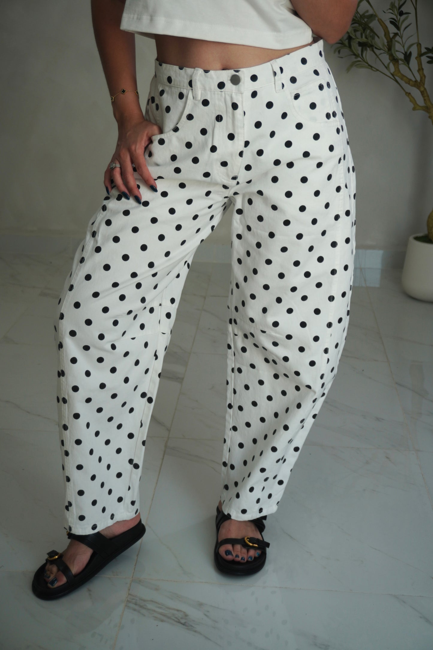 POLKA DOT BARREL JEAN