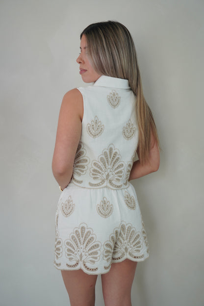 EMBROIDERY SHORT SET
