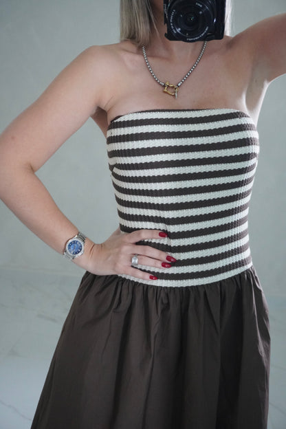 TUBE STRIPED MIDI DRESS