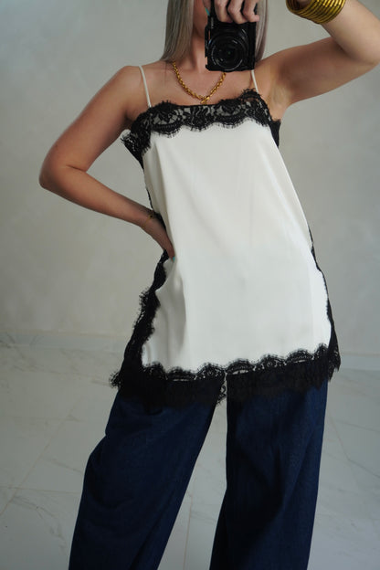 SATIN LACE TOP