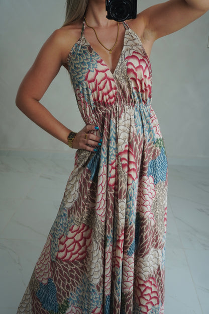 HALTER BACKLESS MIDI DRESS