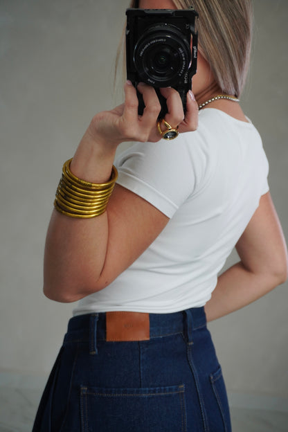 ROUND NECK BASIC TOP - WHITE