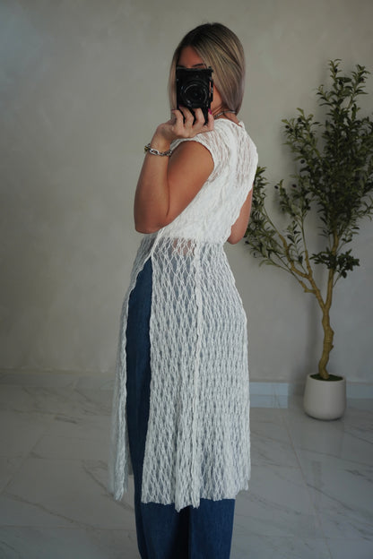 SHEER LACE OVERLAY DRESS