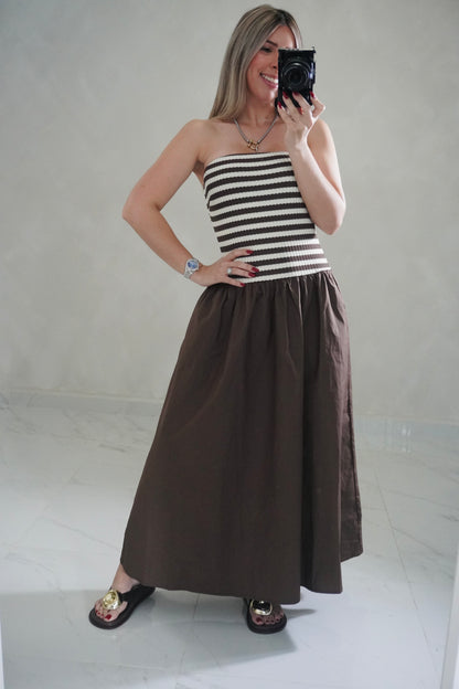 TUBE STRIPED MIDI DRESS