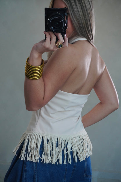 HALTER CREAM TOP