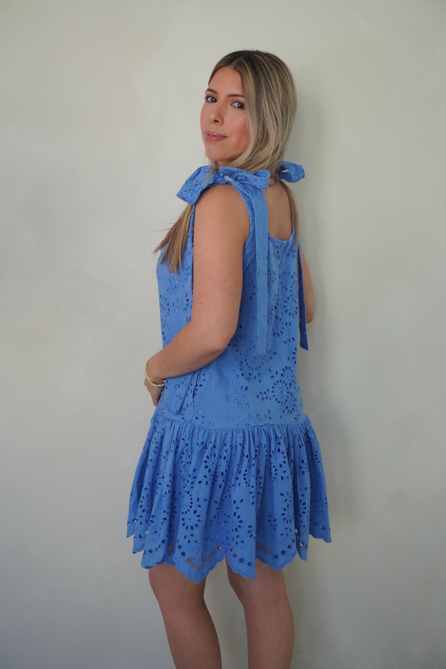 EYELET LACE DRESS