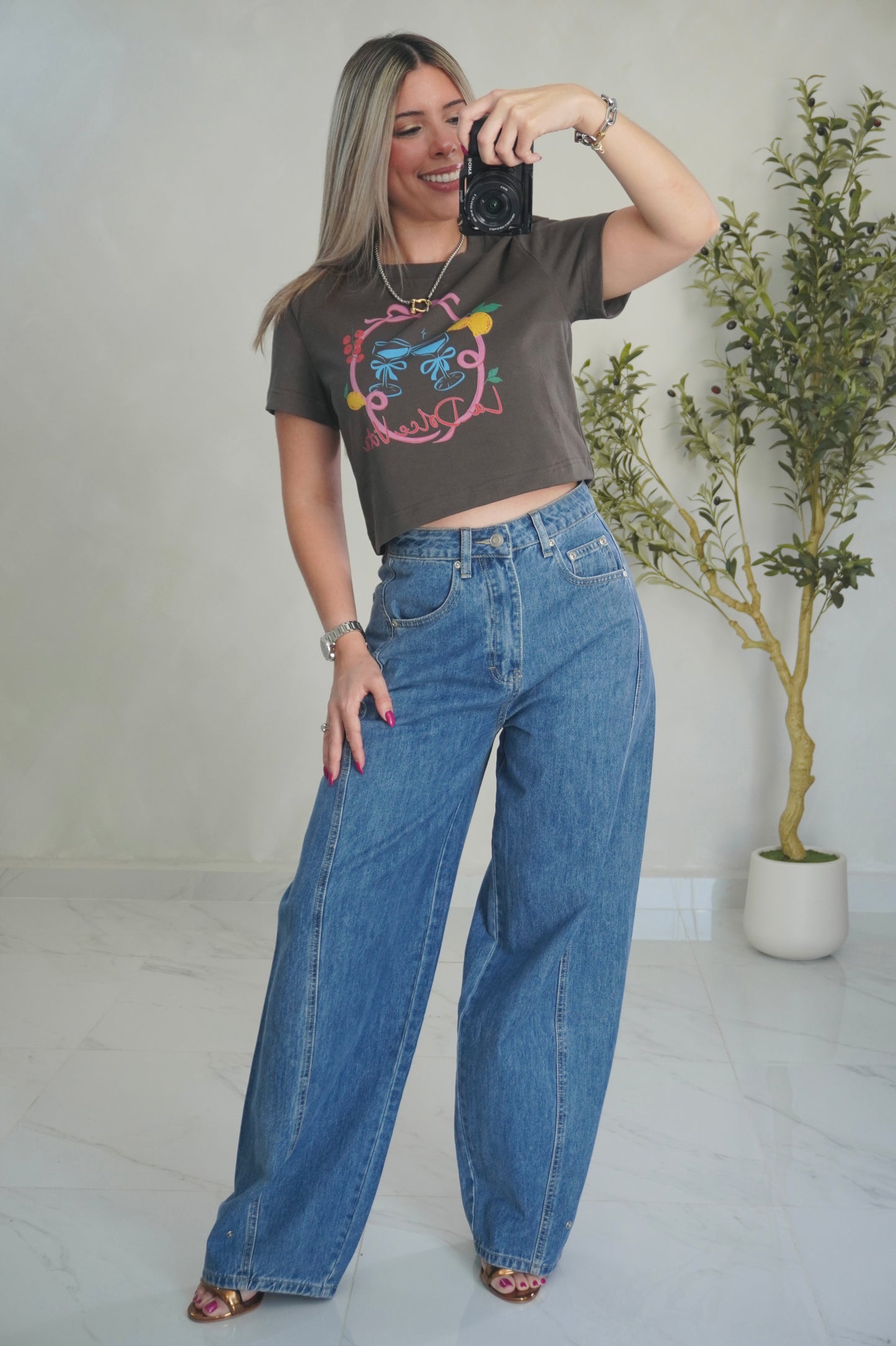 LA DOLCE VITA TEE - CHARCOAL