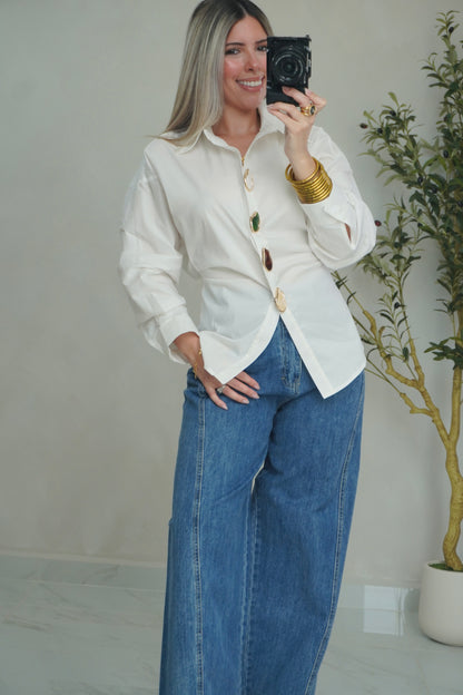 LONG SLEEVE BUTTON DOWN TOP