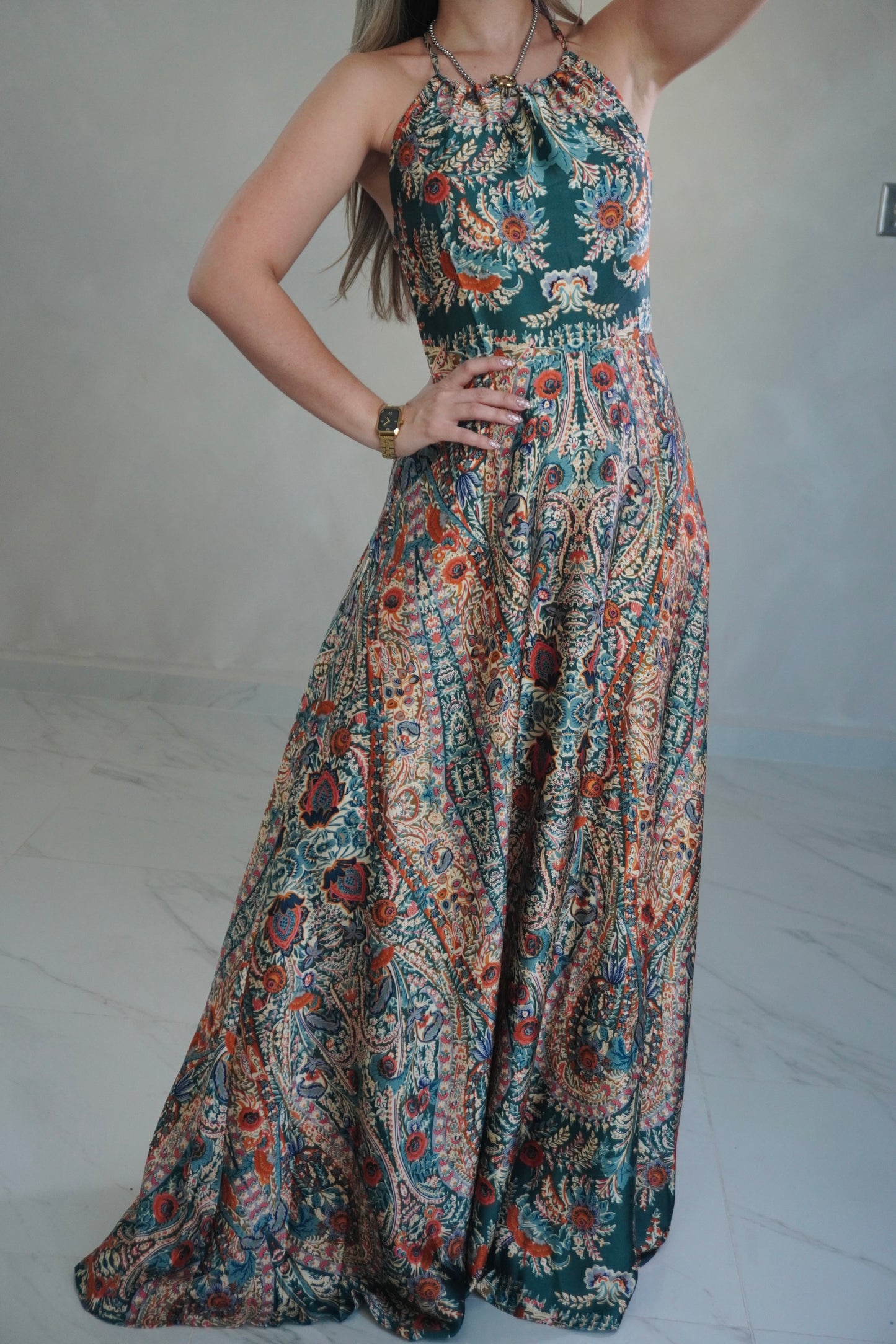 VINTAGE GREEN MAXI DRESS