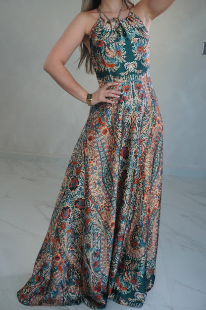VINTAGE GREEN MAXI DRESS