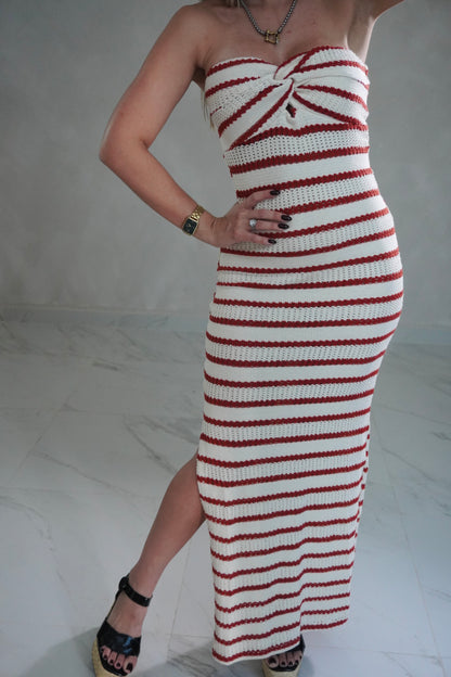 STRIPES STRAPPLES DRESS
