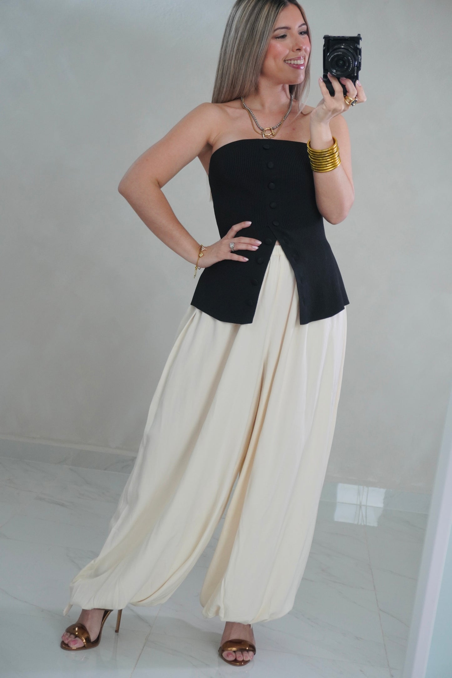 CREAM BALLOON PANT