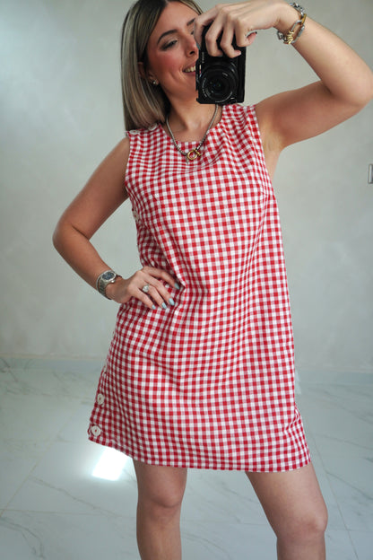 GINGHAM RED DRESS