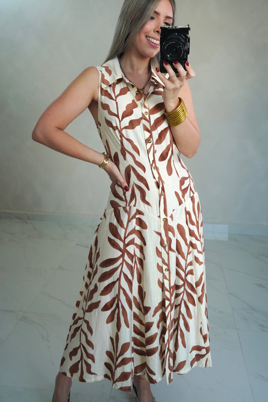 SLEEVELESS  MIDI DRESS
