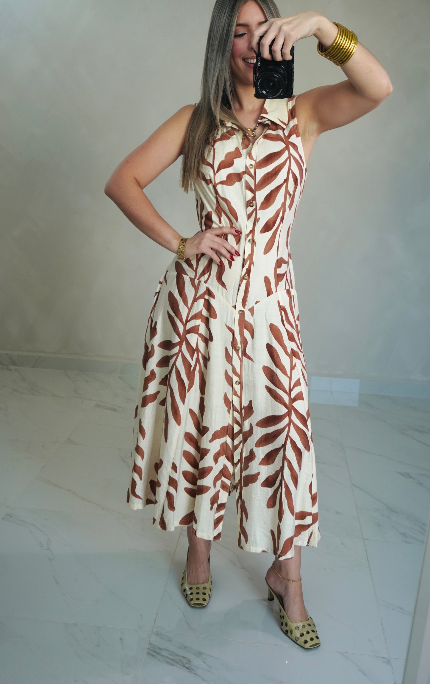 SLEEVELESS  MIDI DRESS