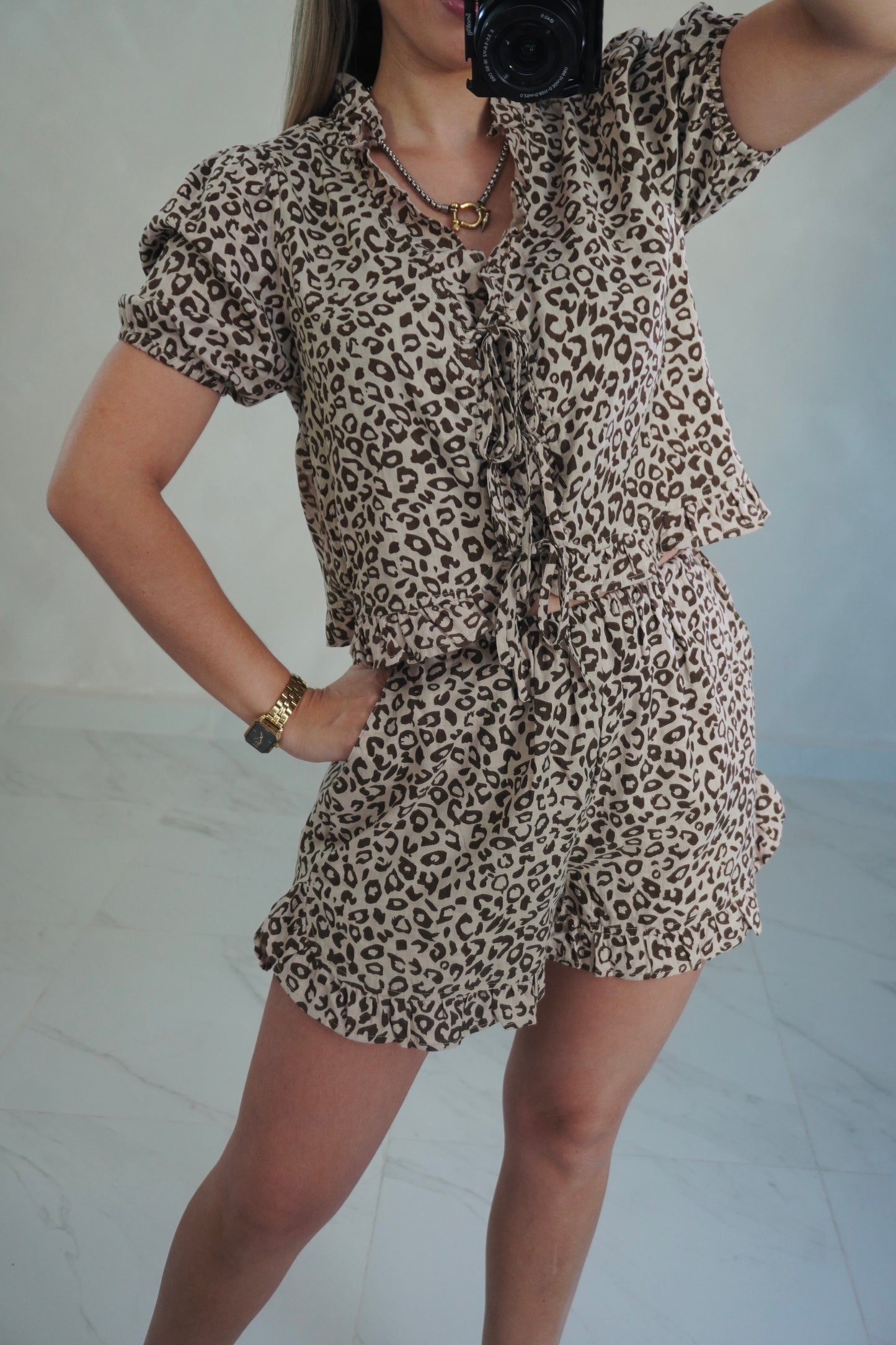 ANIMAL PRINT TOP & SHORT SET