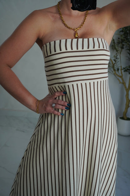 STRAPLESS MIDI DRESS