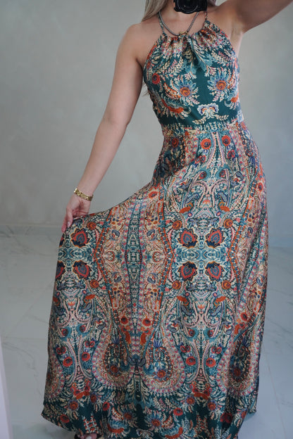 VINTAGE GREEN MAXI DRESS