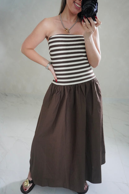 TUBE STRIPED MIDI DRESS