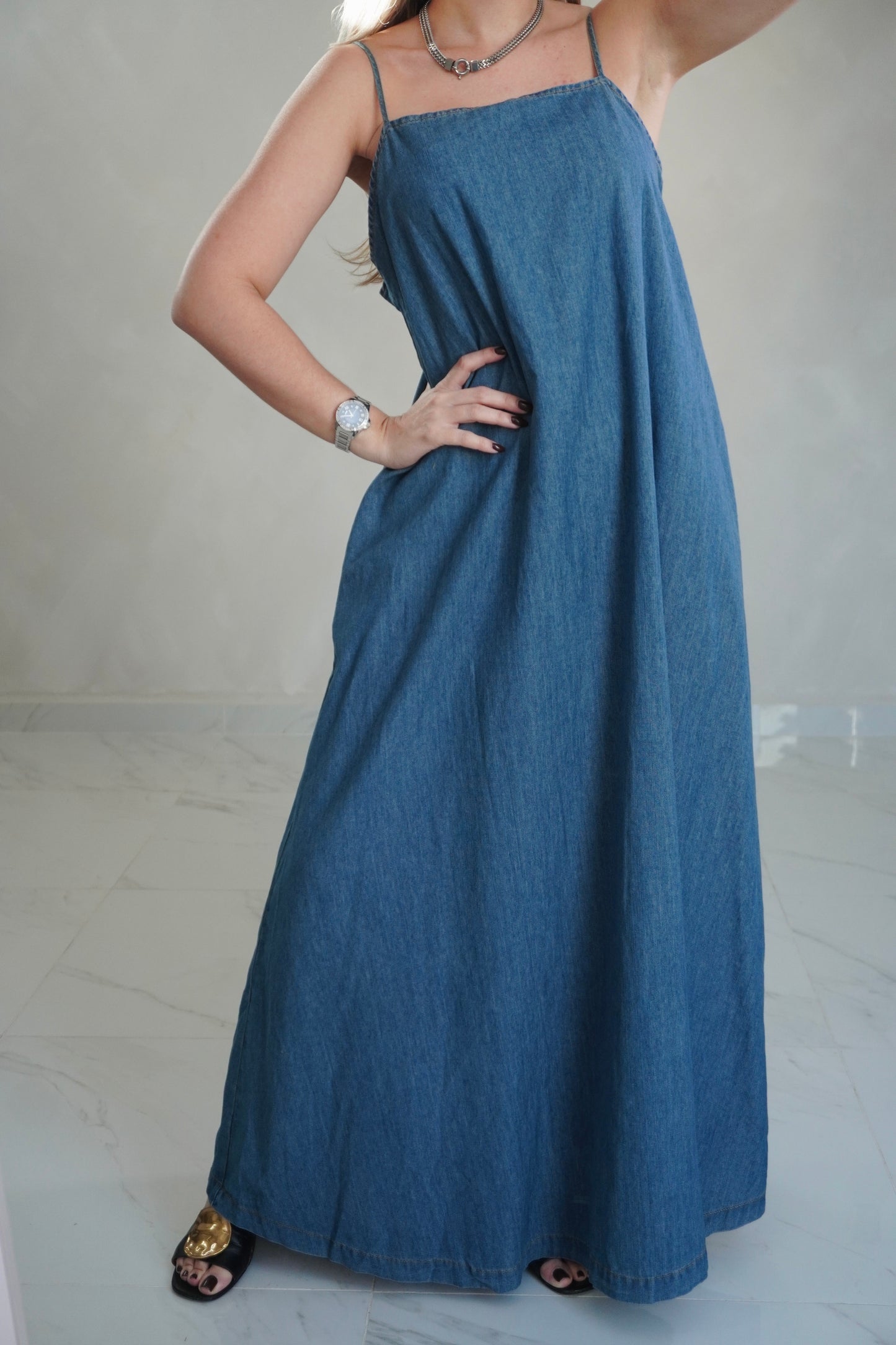 DENIM CAMI DRESS