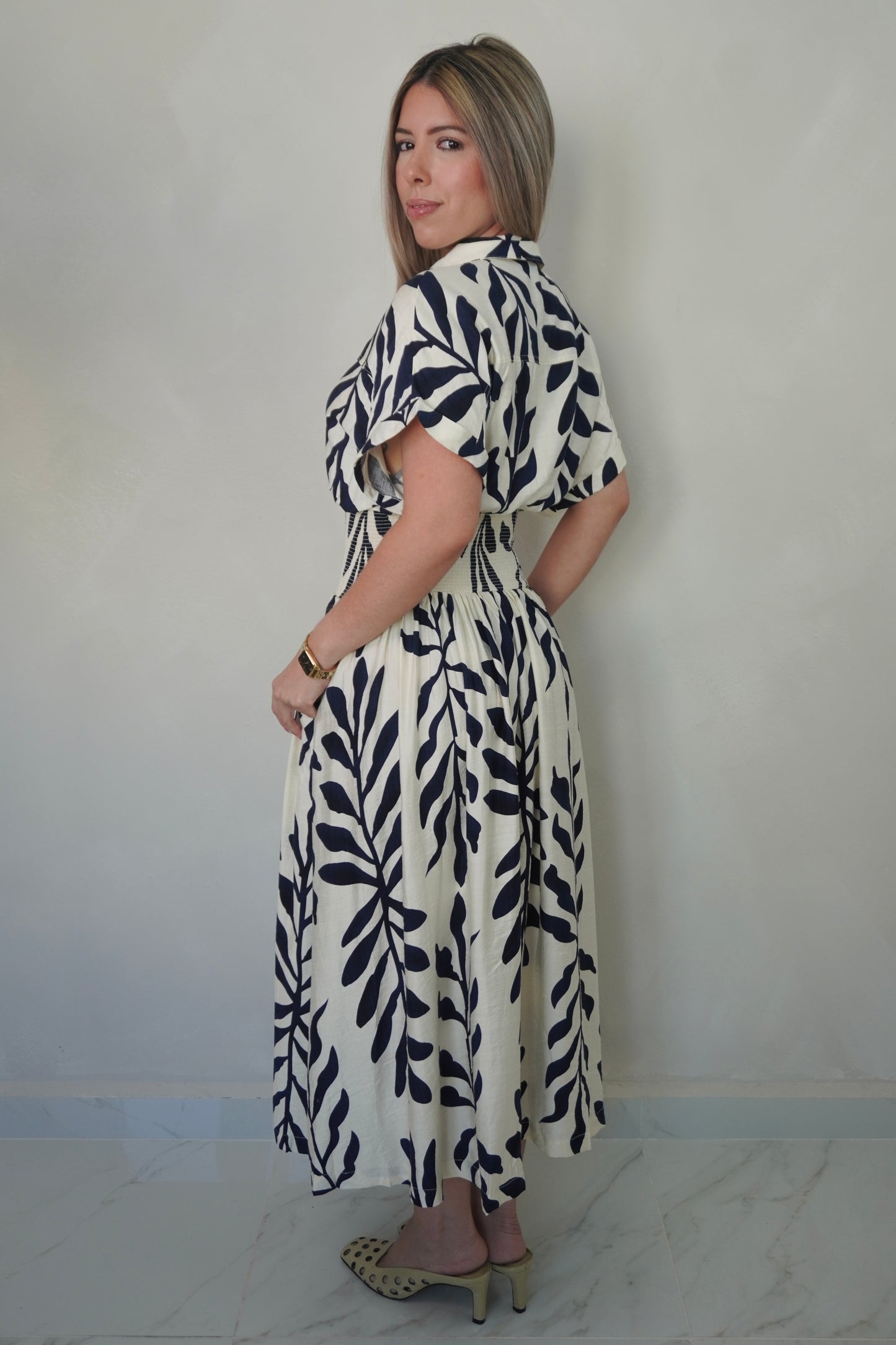 DOLMAN SLEEVE MIDI DRESS