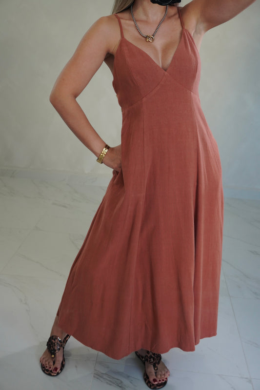 TERRA COTTA MIDI DRESS