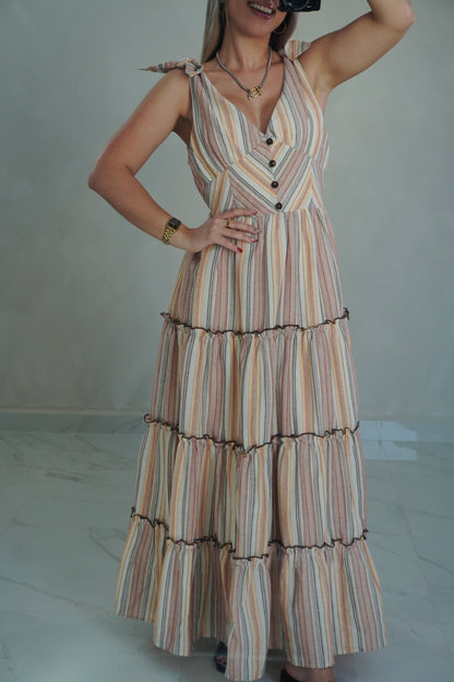 TIE STRAPS MAXI DRESS