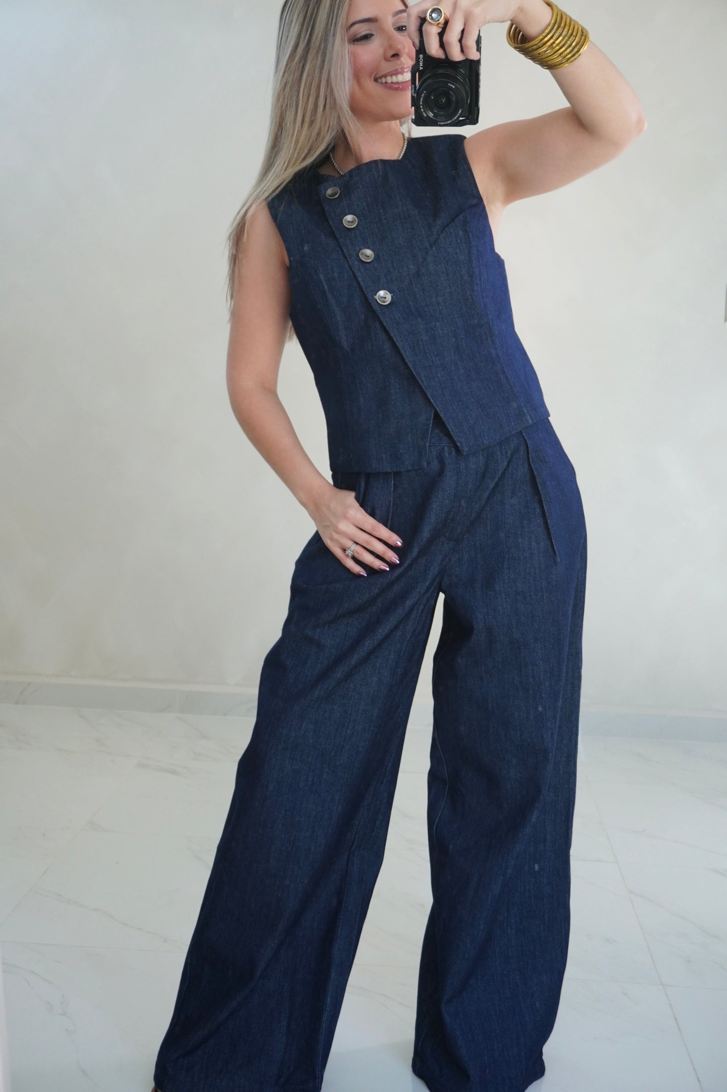 DENIM VEST & PANTS SET