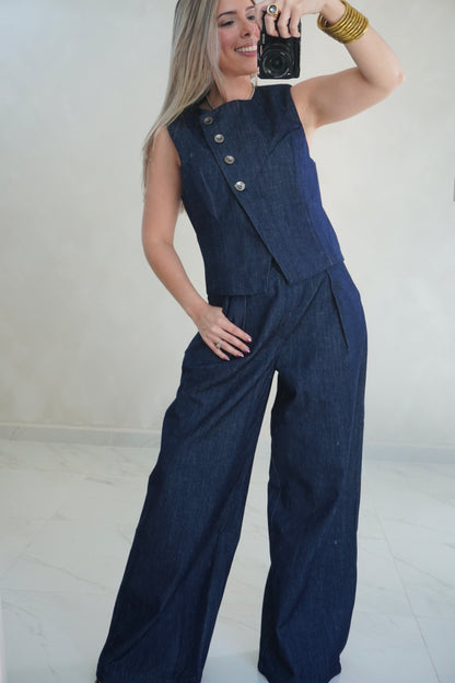 DENIM VEST & PANTS SET