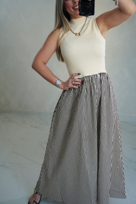 SWEATER STRIPED DRESS