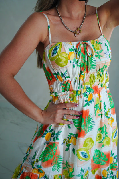 MULTI GREEN CUT OUT DRESS