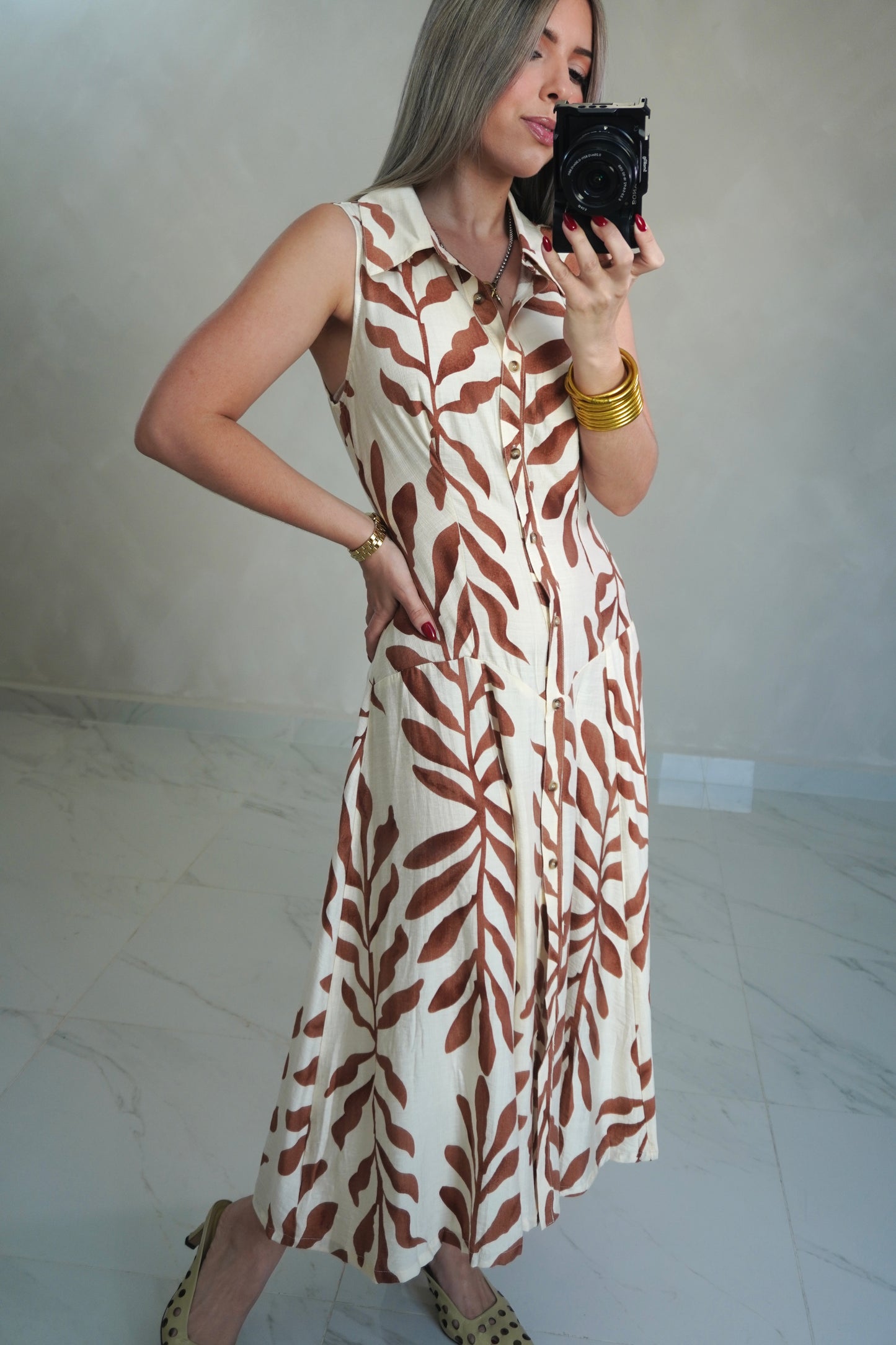 SLEEVELESS  MIDI DRESS