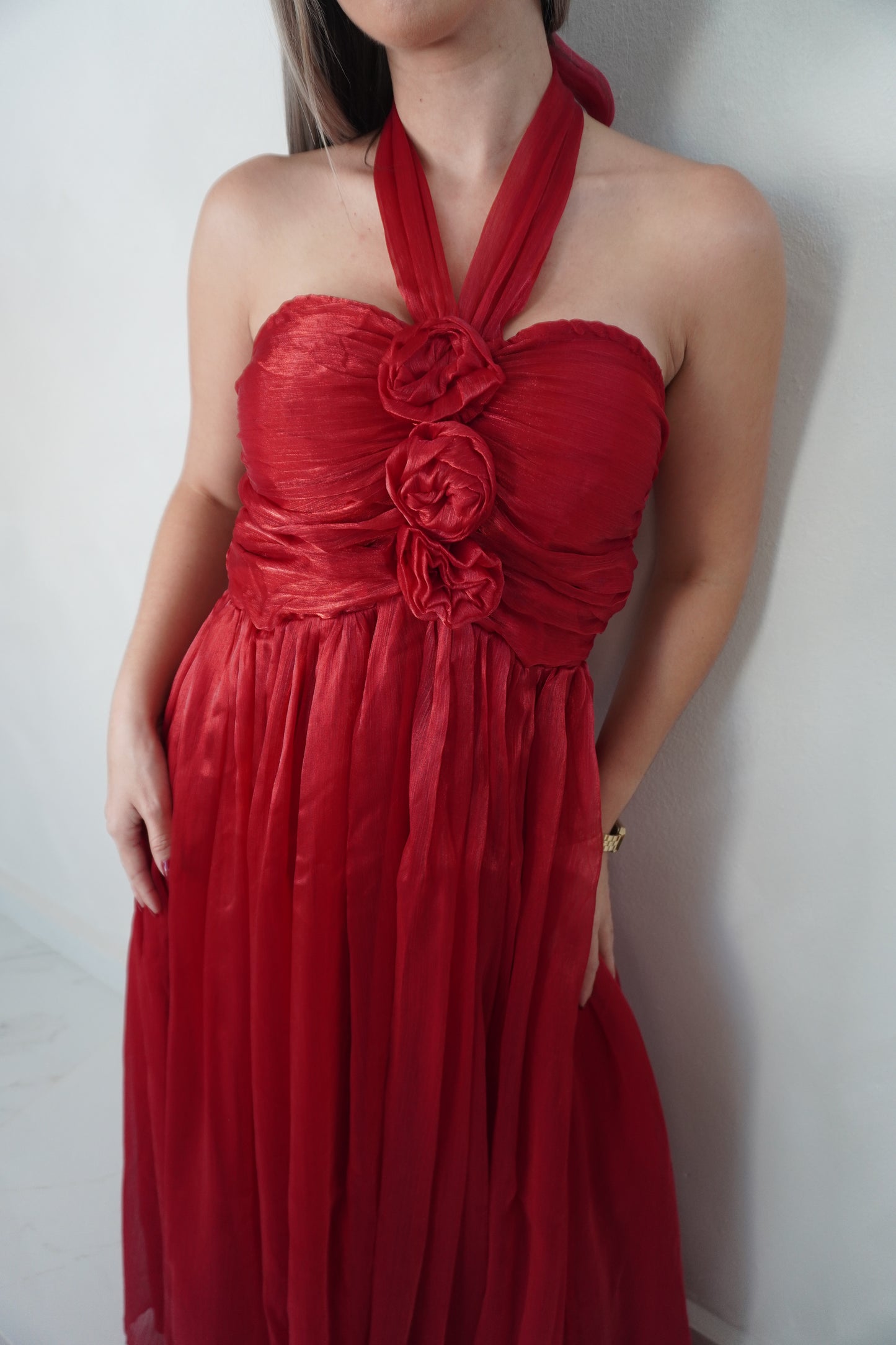 HALTER FLOWER MAXI DRESS