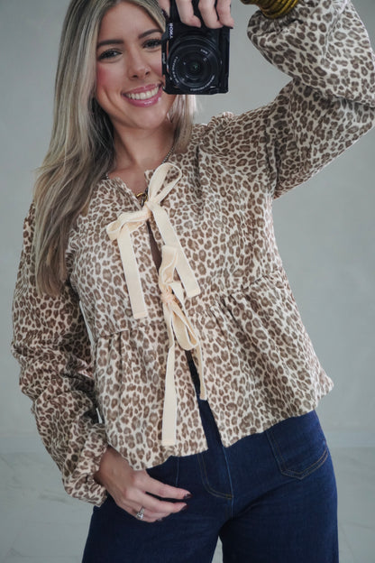 FRONT TIE VELVET TOP