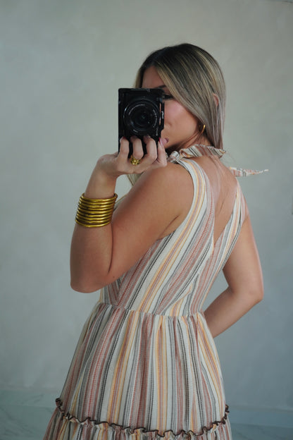 TIE STRAPS MAXI DRESS