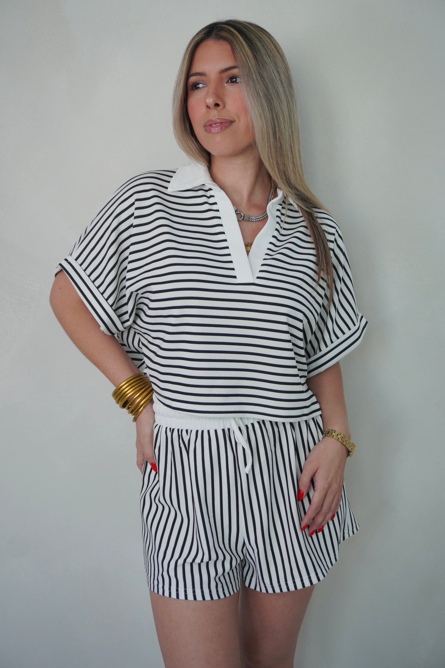 STRIPES SHORT SET