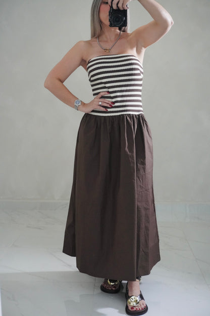 TUBE STRIPED MIDI DRESS