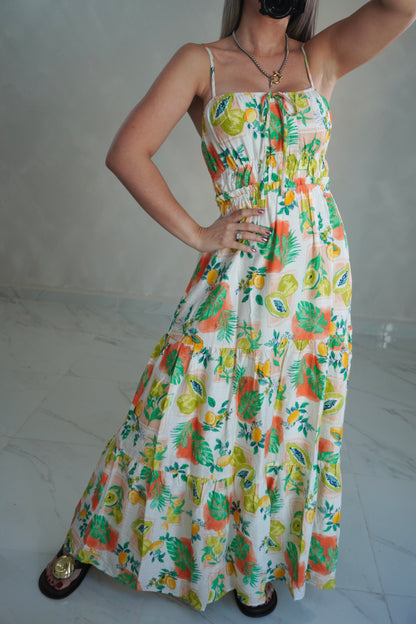 MULTI GREEN CUT OUT DRESS