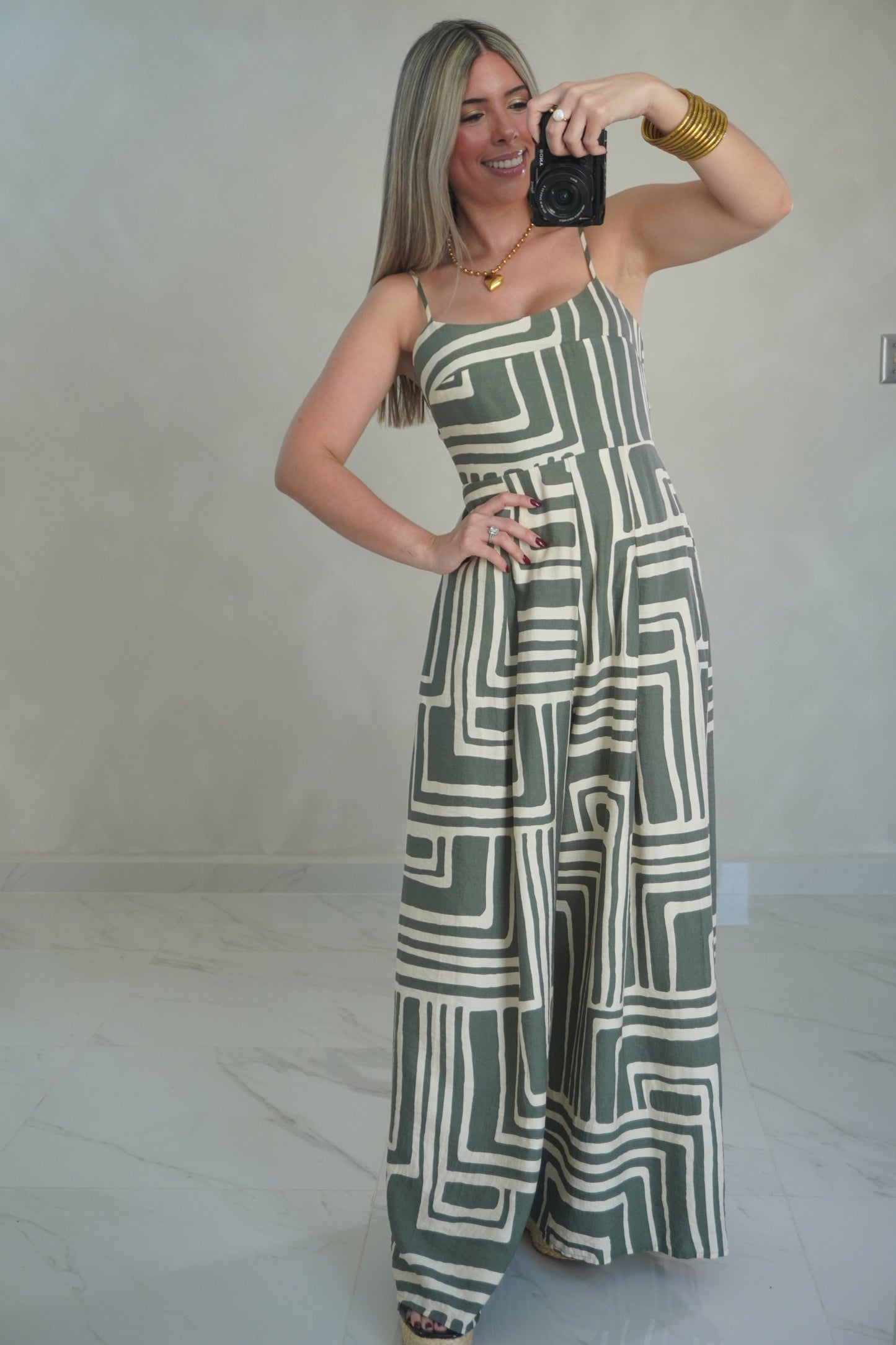 GREY ELASTIC WAIST BACK JUMPSUIT