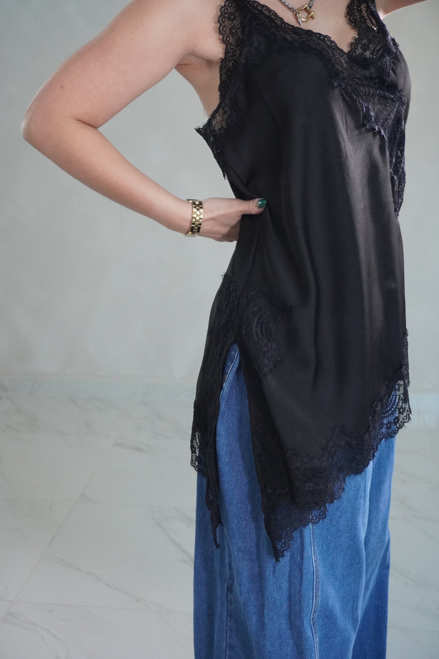 ASYMMETRIC LACE TOP