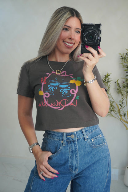 LA DOLCE VITA TEE - CHARCOAL